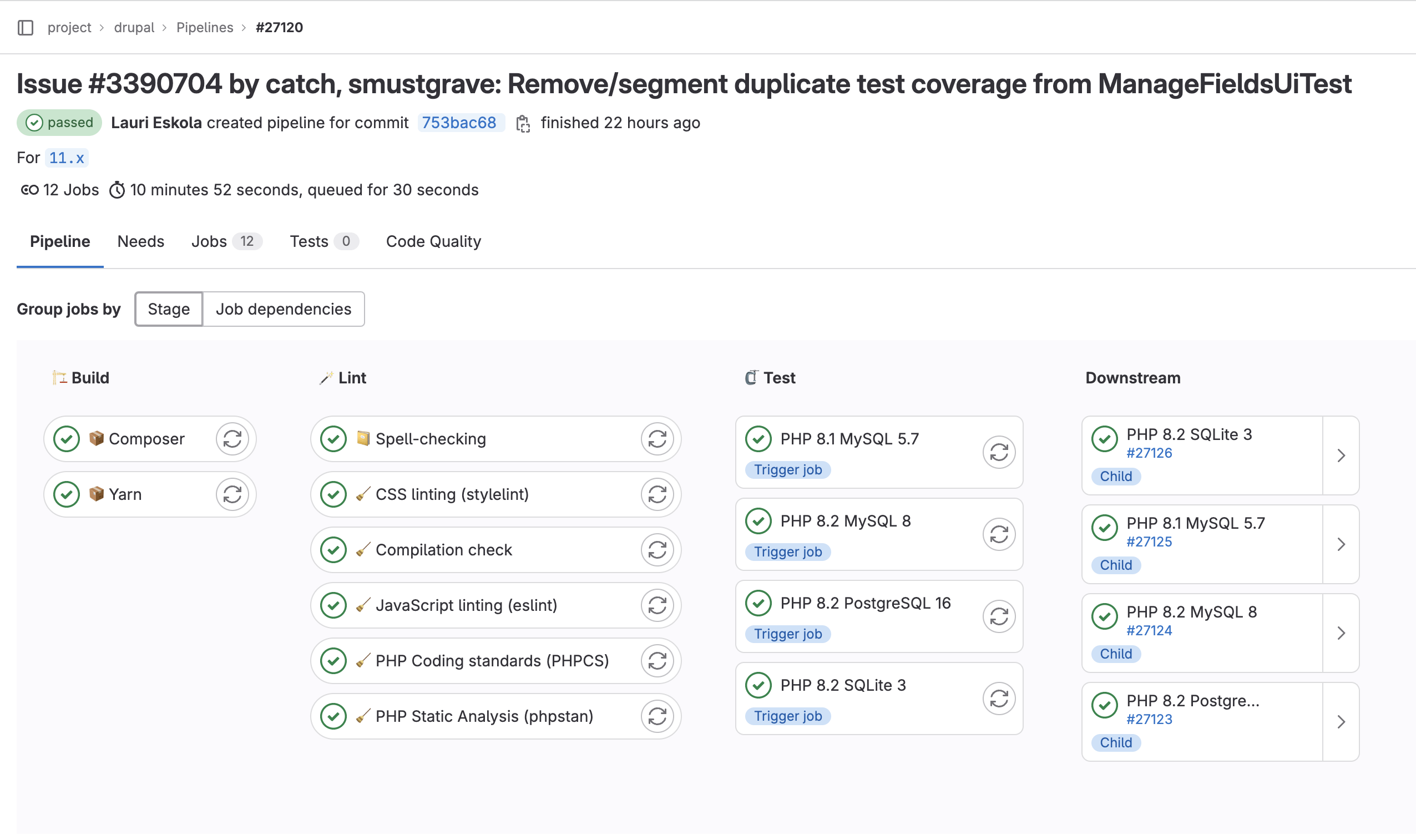 Drupal core's GitLab CI testing is now five times faster than DrupalCI