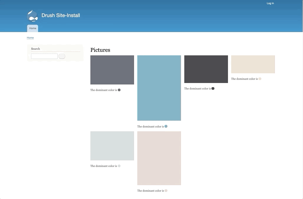 Color Thief (dominant color placeholders)