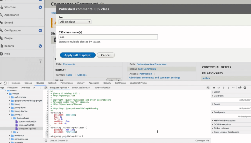 Replace jQuery UI dialog with supported library or