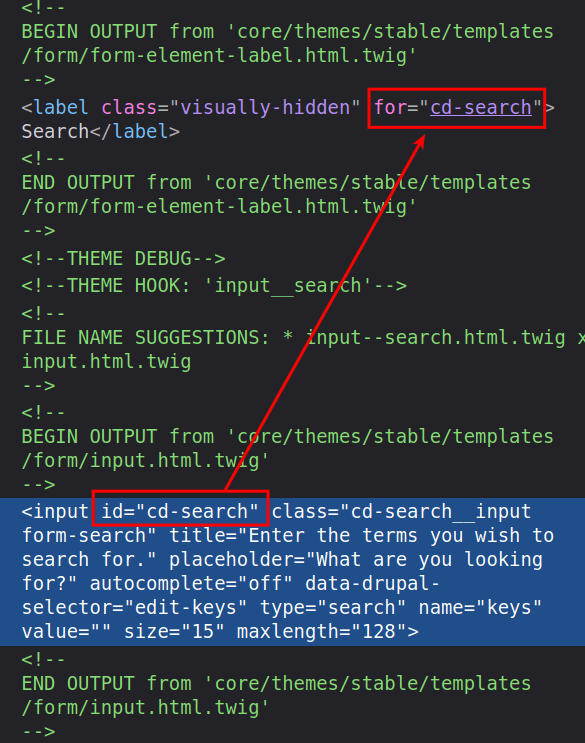Labels do not have correct 'for' attribute if 'id' set in attributes