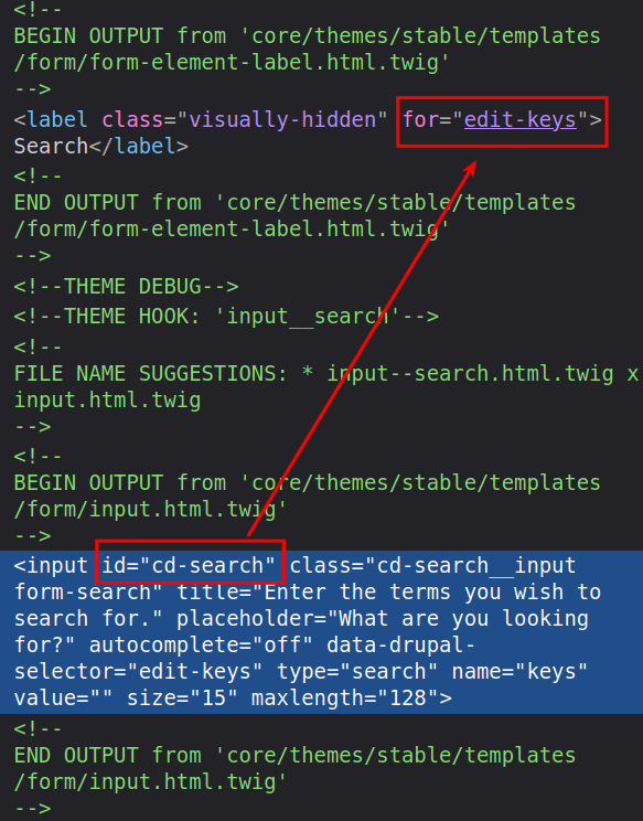 Labels do not have correct 'for' attribute if 'id' set in attributes