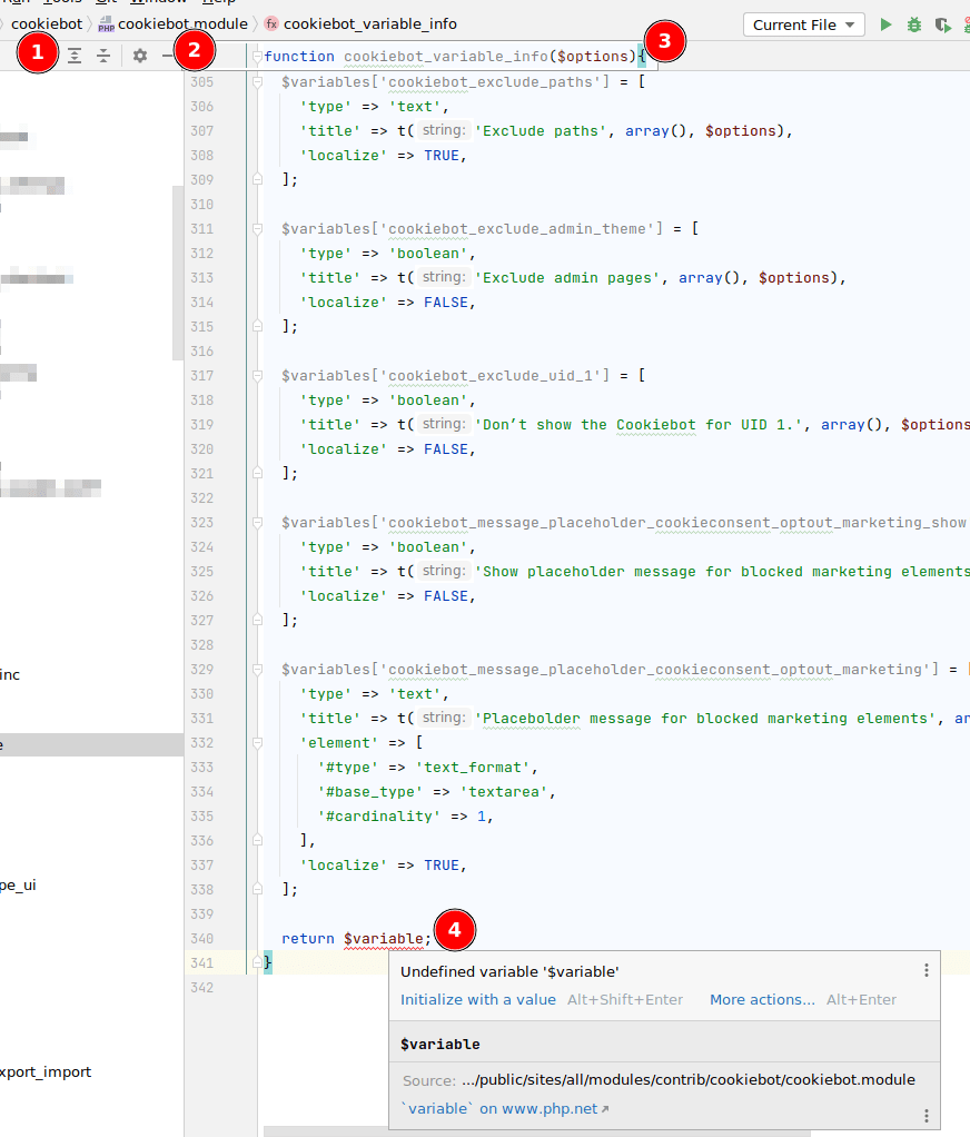Undefined variable variable [3316540]