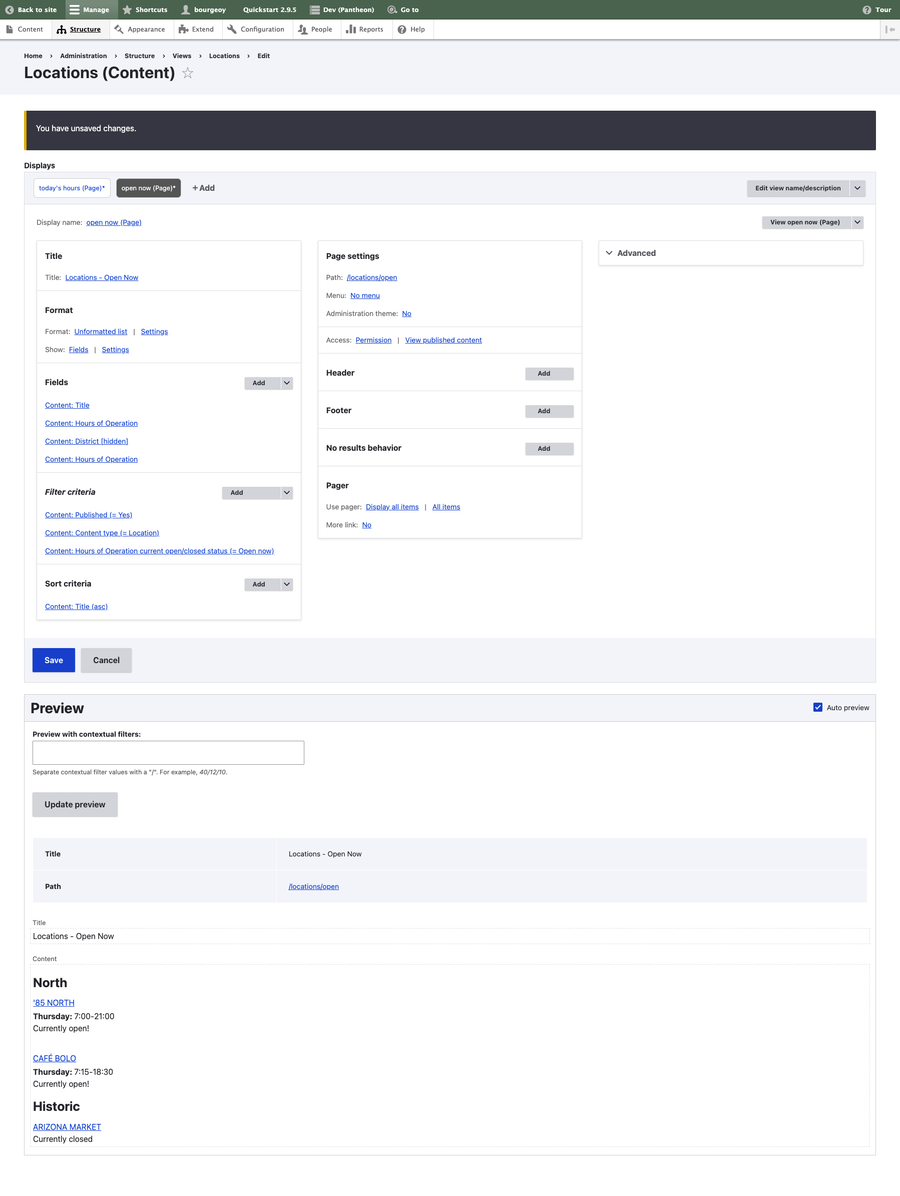 Views filter 'current open/closed status' does not work [3438704