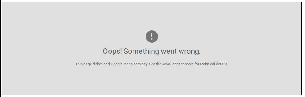 Oops! Something went wrong. This page didn't load Google Maps correctly