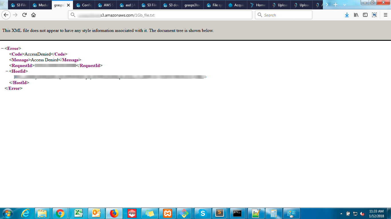 Not able to download S3 bucket private files [2936121]
