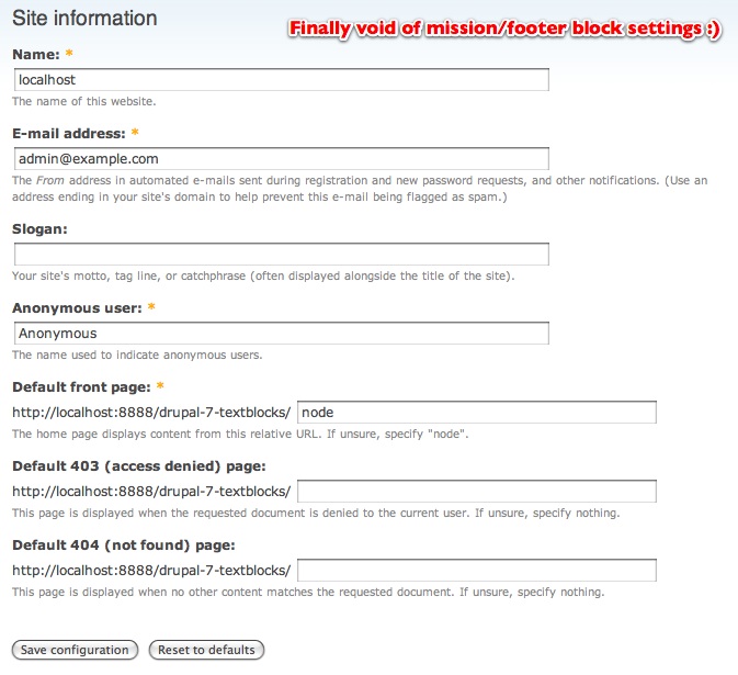 Eliminate footer message [453080]