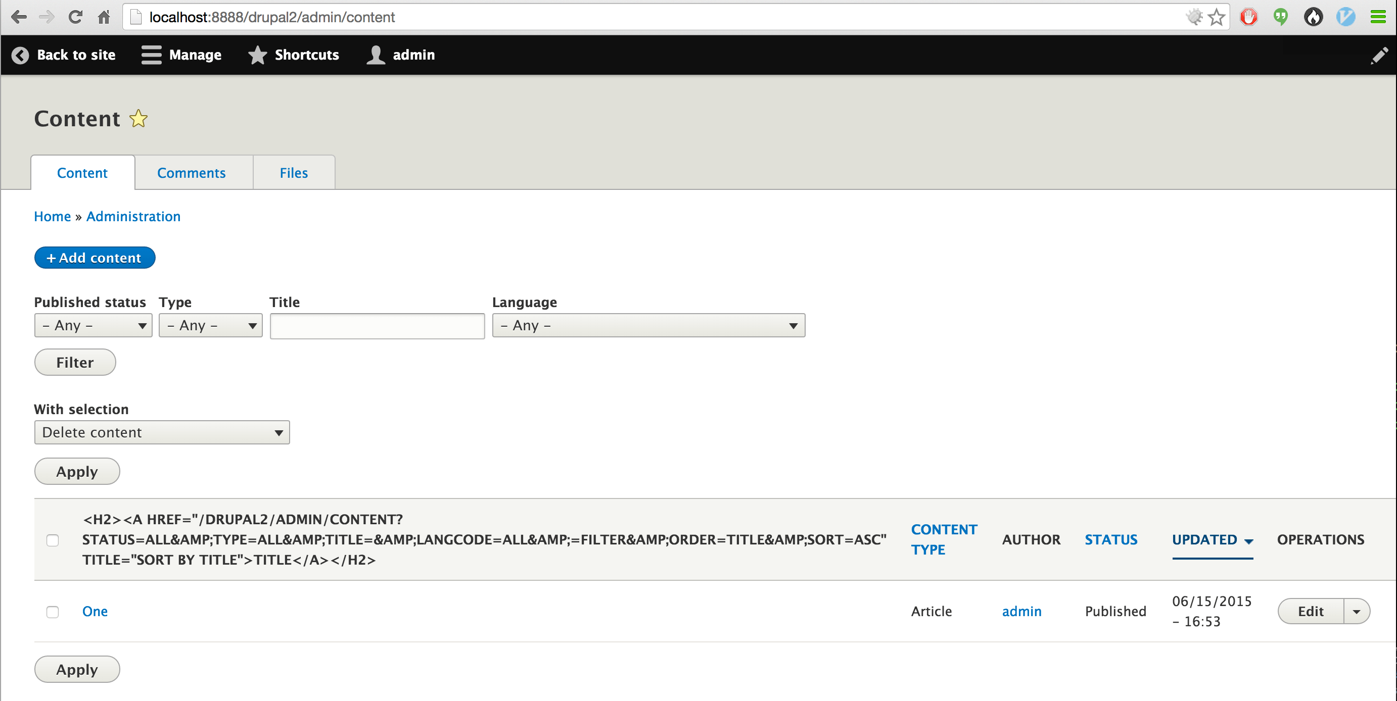 Test that Header label + customized label wrapper of a Views table