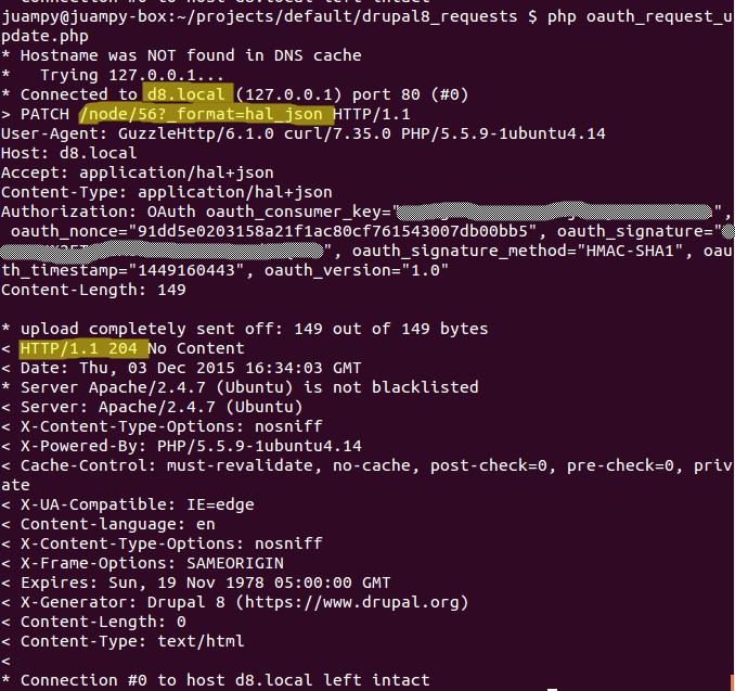 PATCH with OAuth RESTful  Services module Drupal Wiki guide on