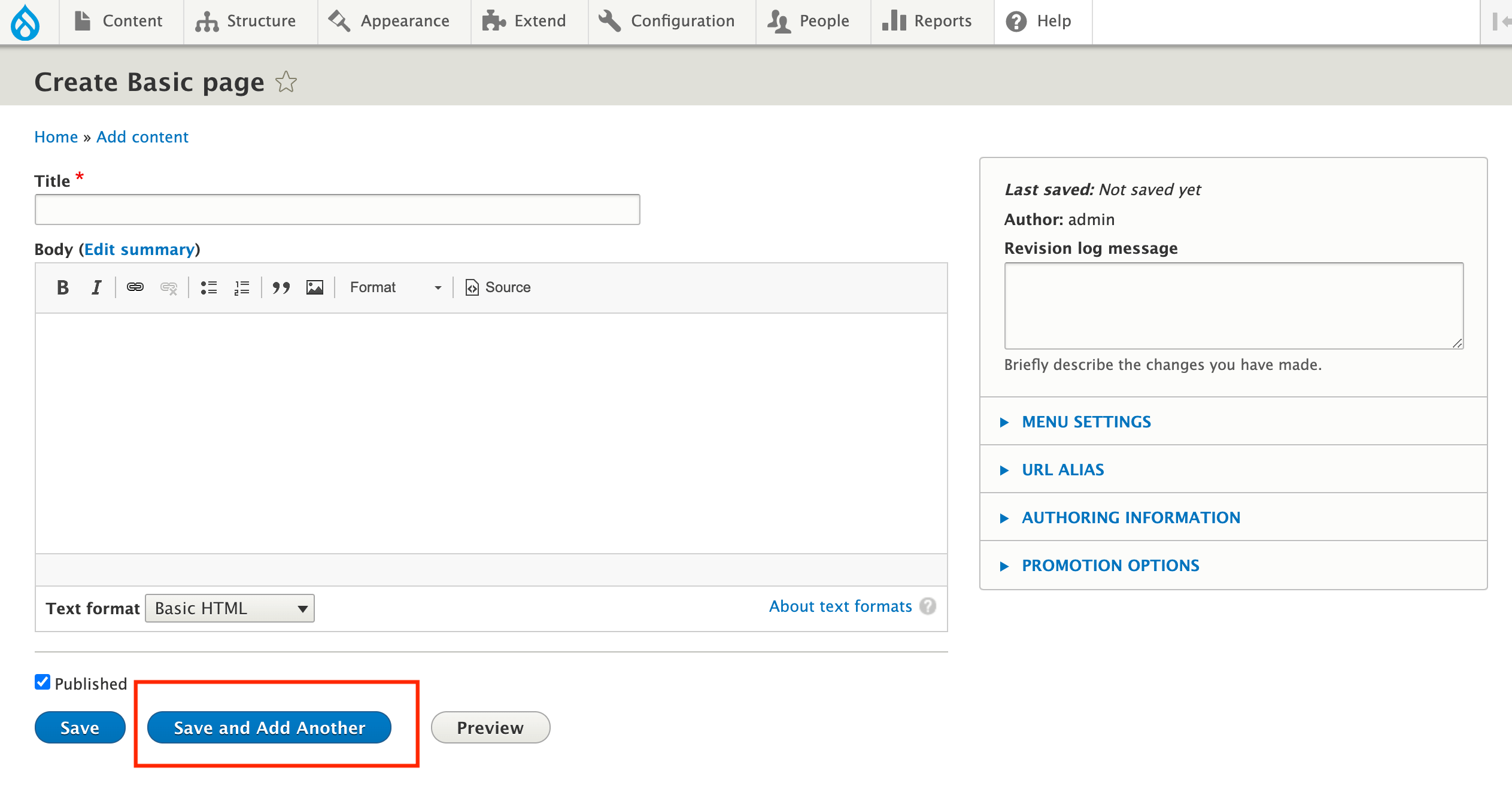 Entity Save And Add Another