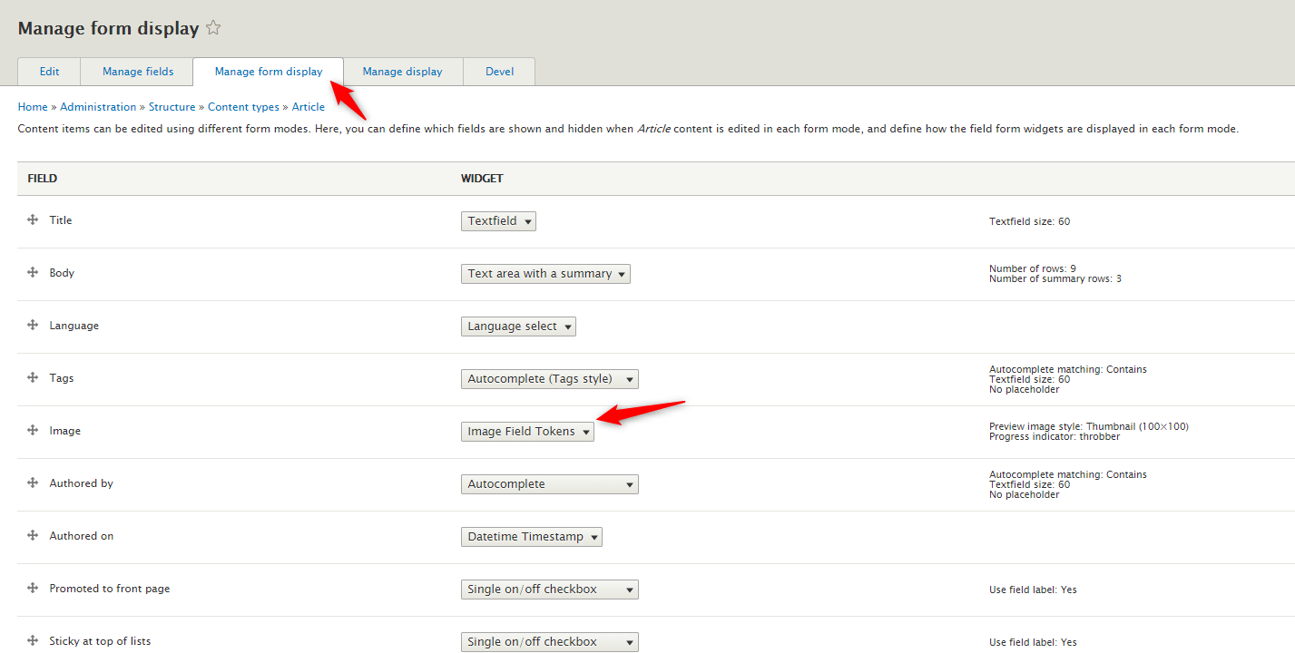 Image Field Tokens D8