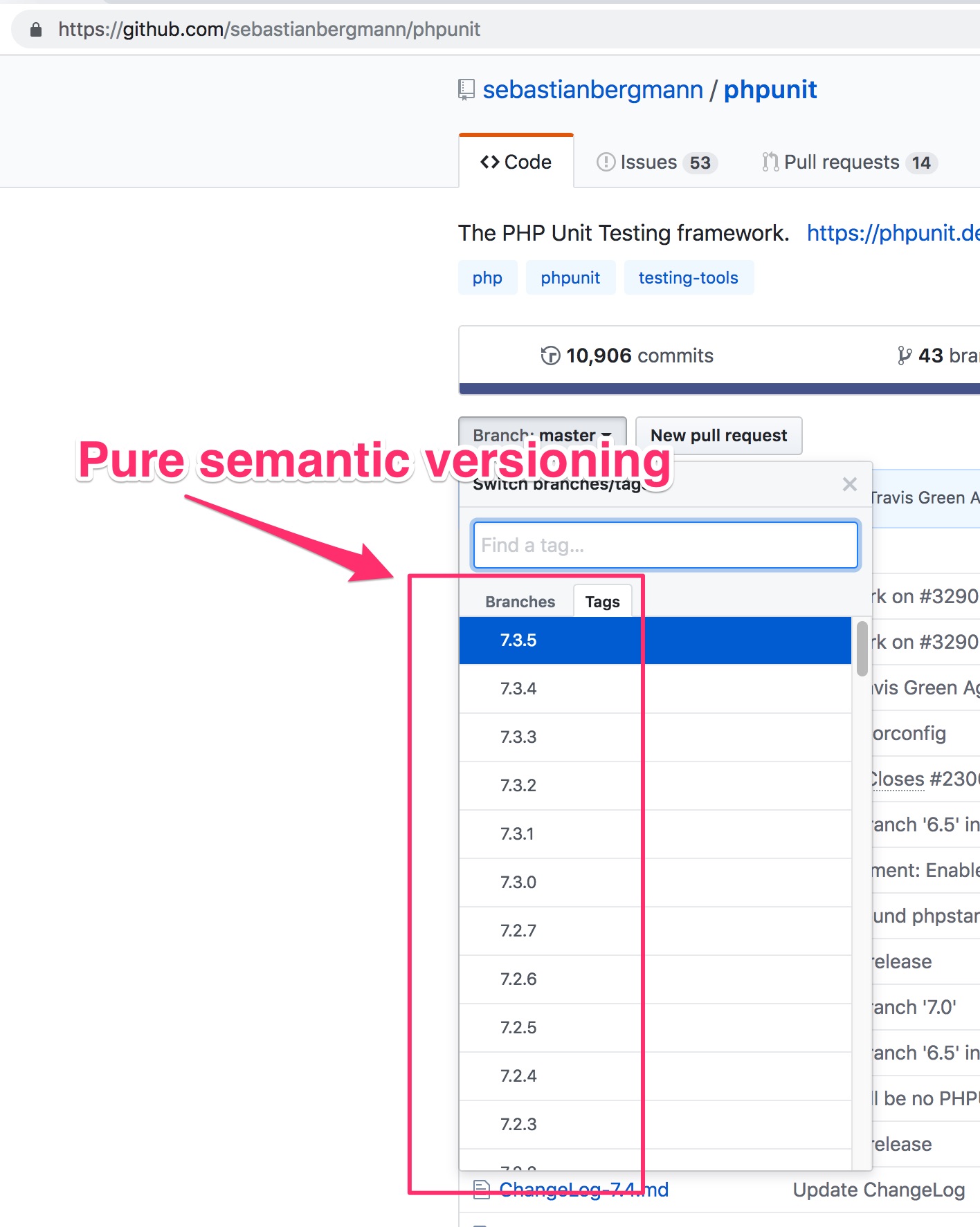 Semantic versioning model deGov Drupal Wiki guide on