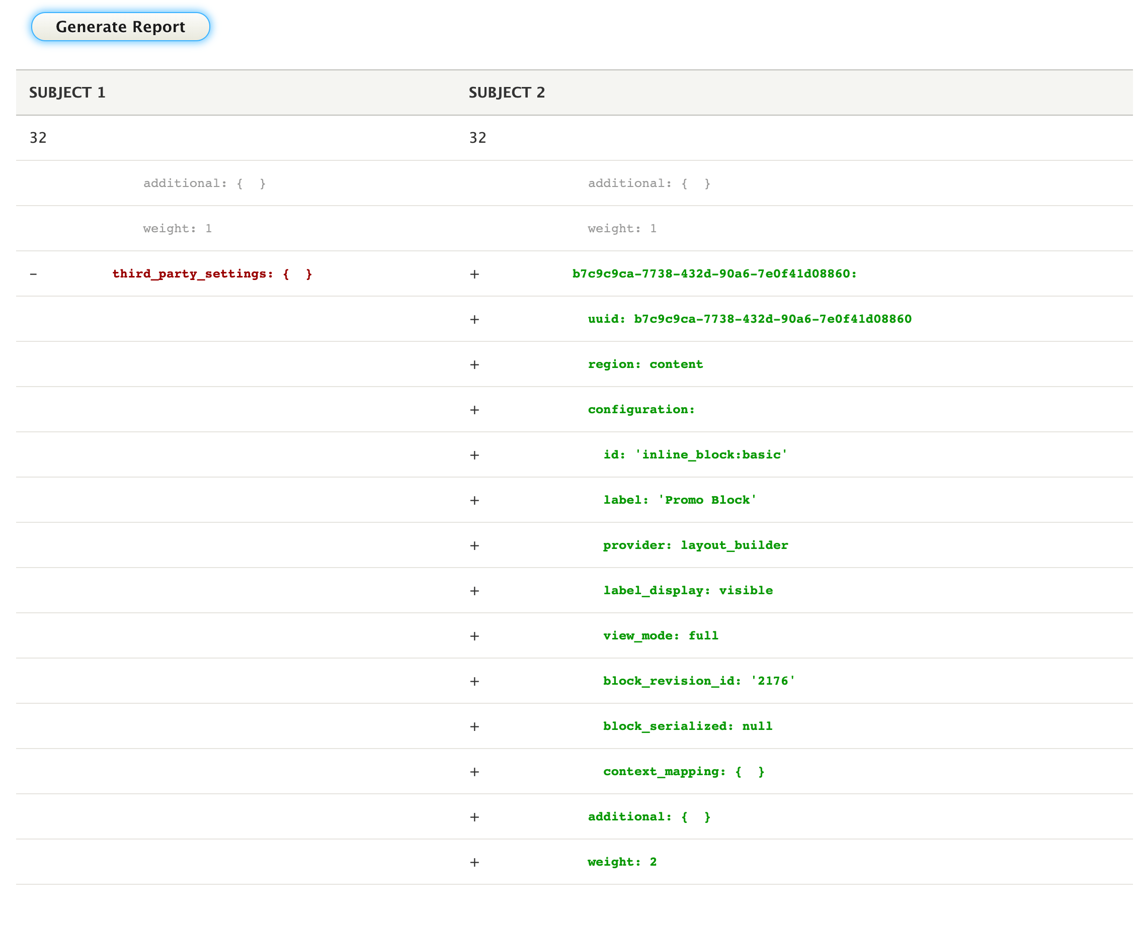Differential Reports Layout Builder Settings Report Drupal Wiki