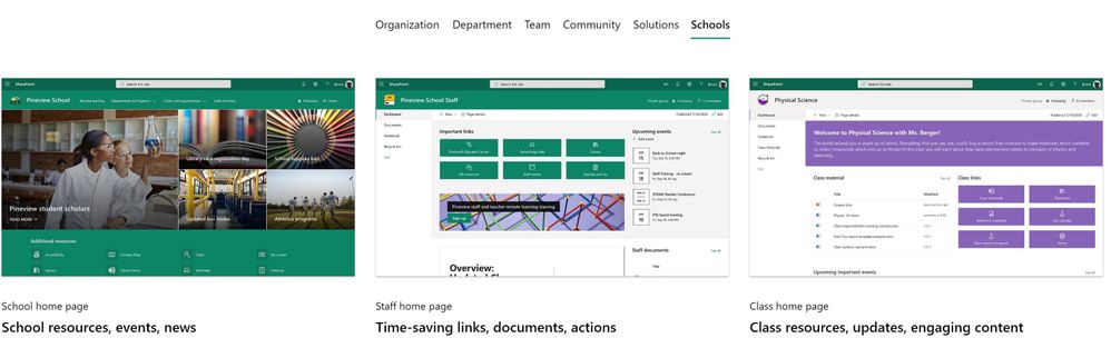 Inform and engage students and staff with SharePoint site templates for