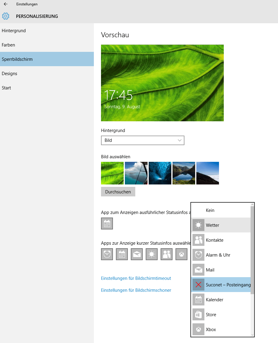 Windows 10 Sperrbildschirm Uhr ändern