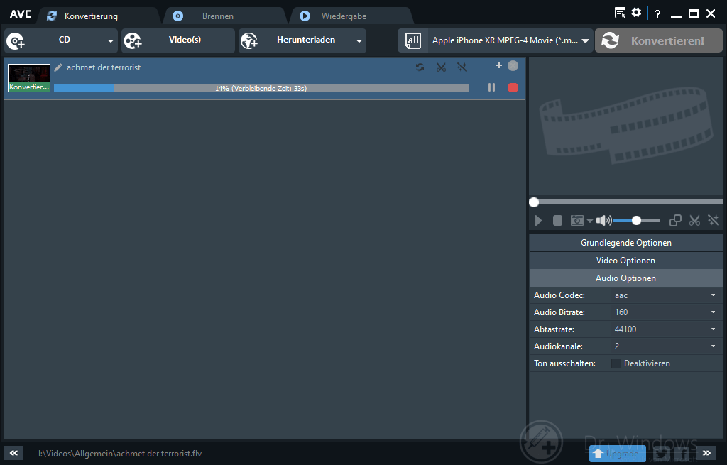 Any Video Converter Free Videokonverter zum Umwandeln von