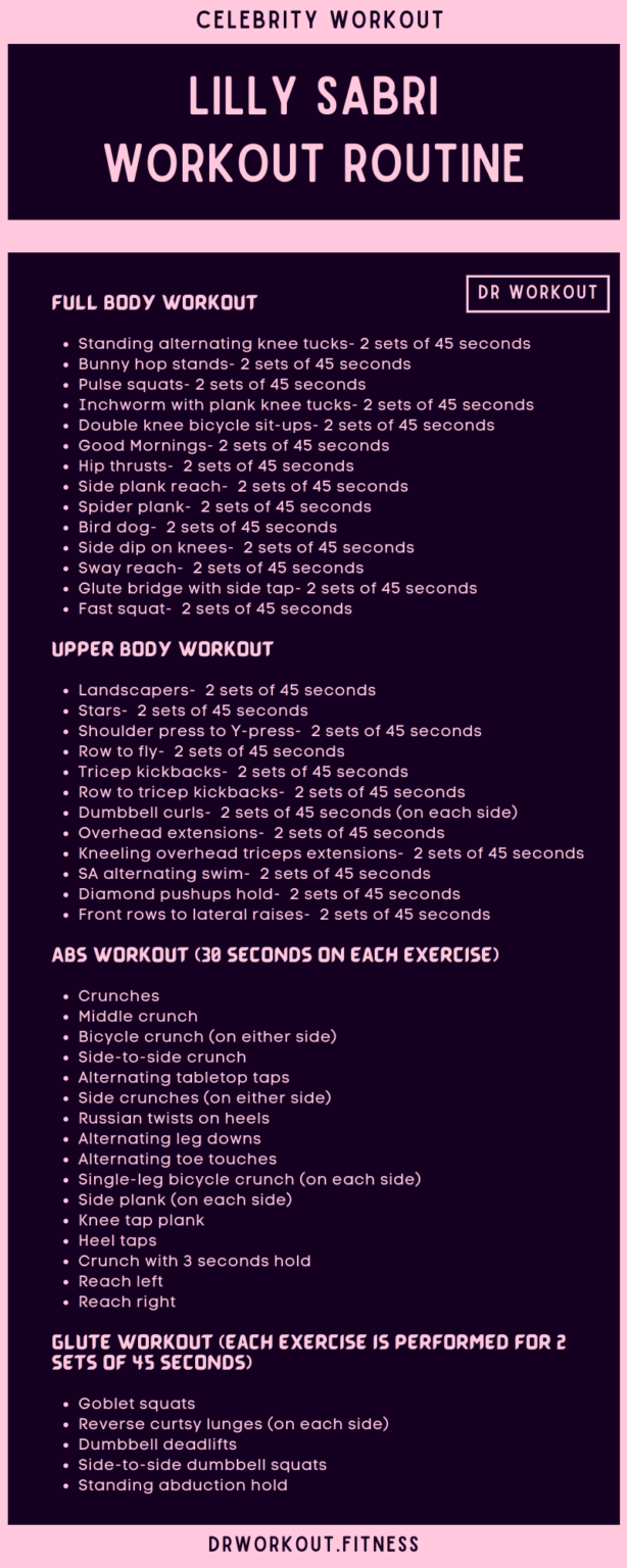 Lilly Sabri's Workout Routine and Diet Plan Dr Workout