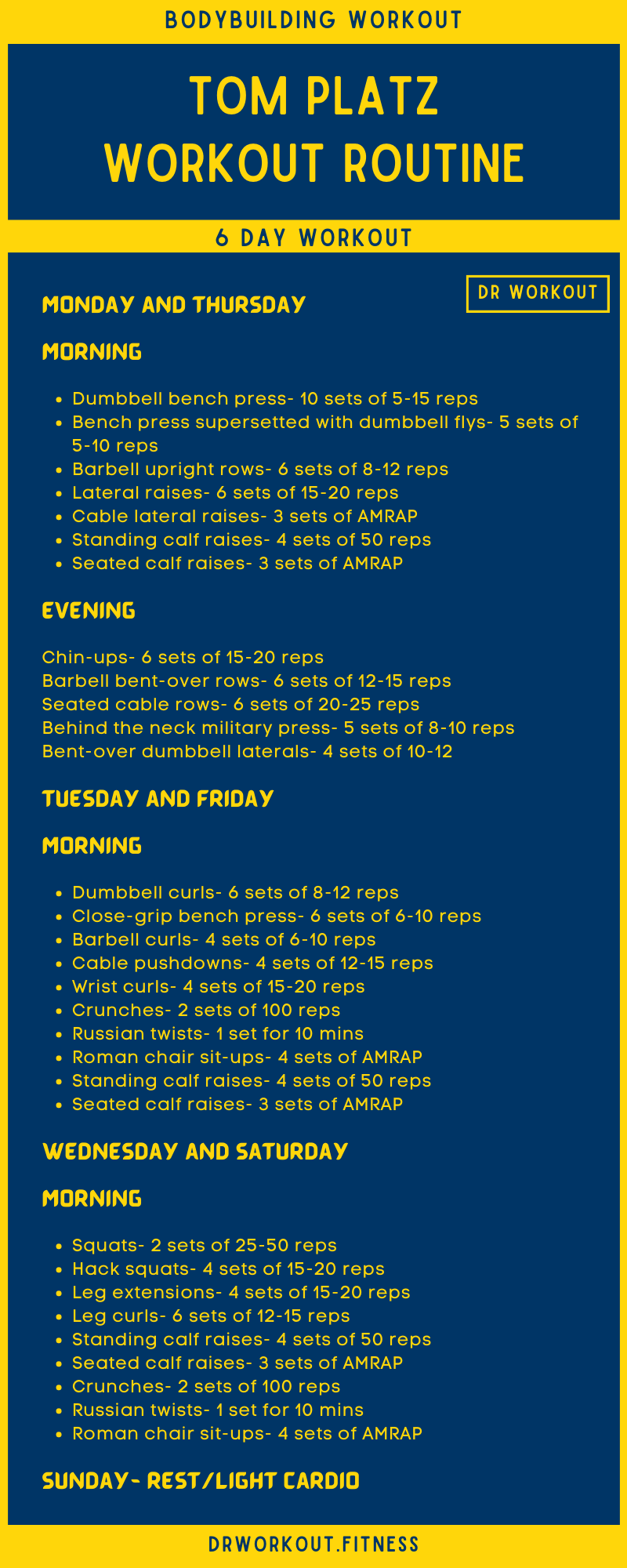 Tom Platz Workout Routine and Diet Plan Dr Workout