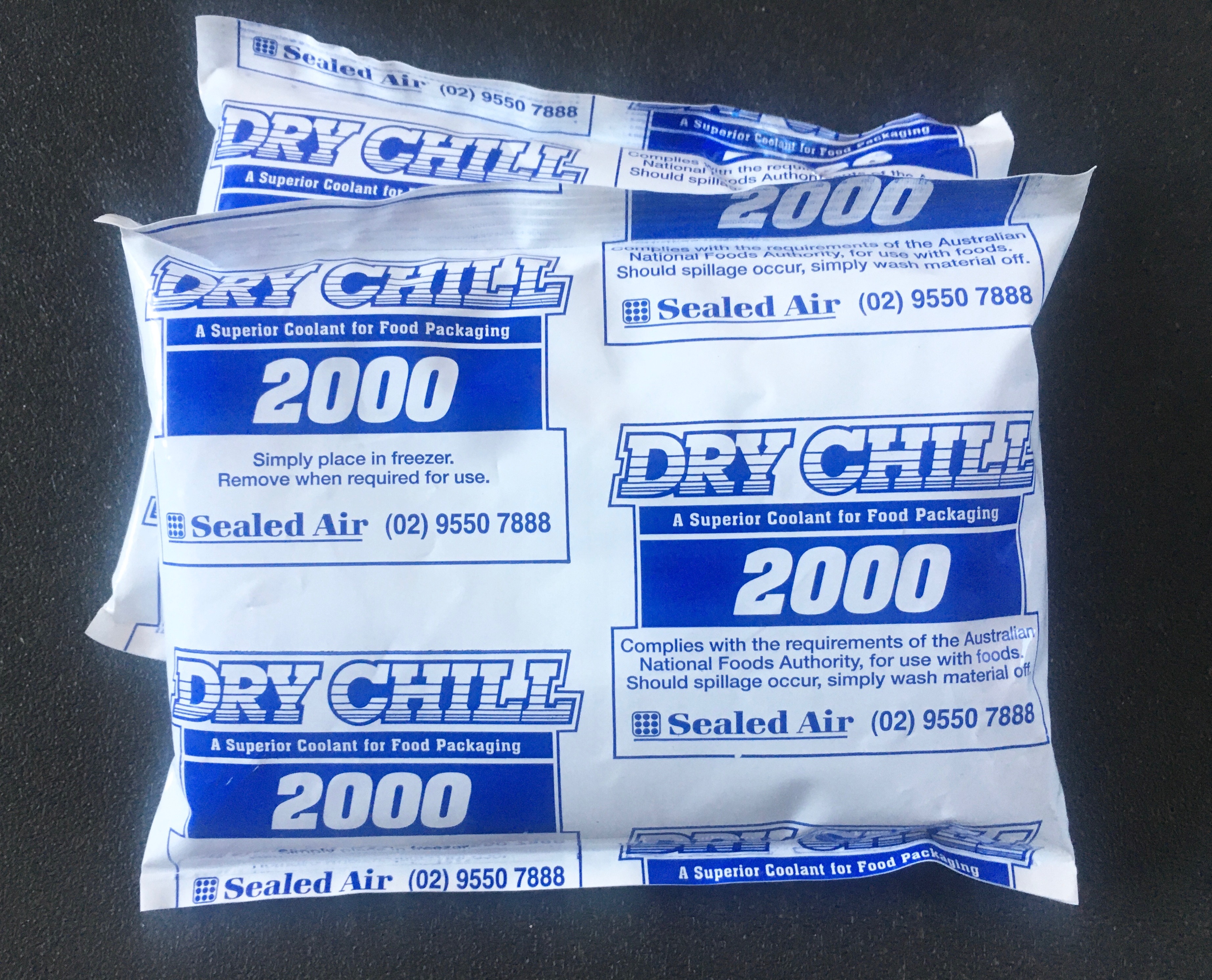 Dry Chill 2000 Ice packs Plain Gel Packs 500 ml / grams 1 carton