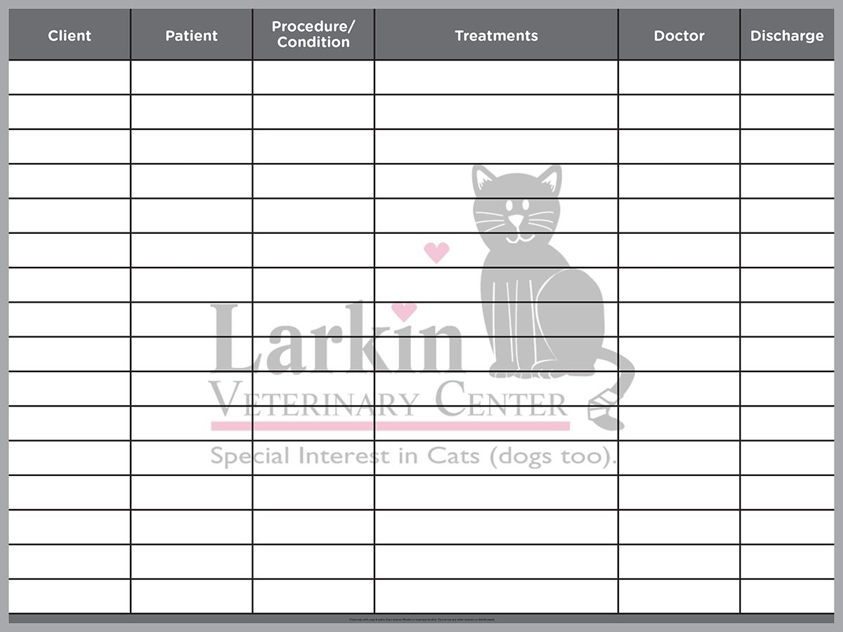 Larkin Veterinary Hospital Board Dry Erase Designs