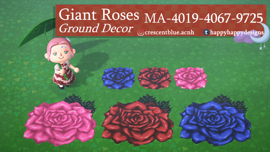 Animal Crossing Giant Roses 🌹 Available as a single tile or 4piece