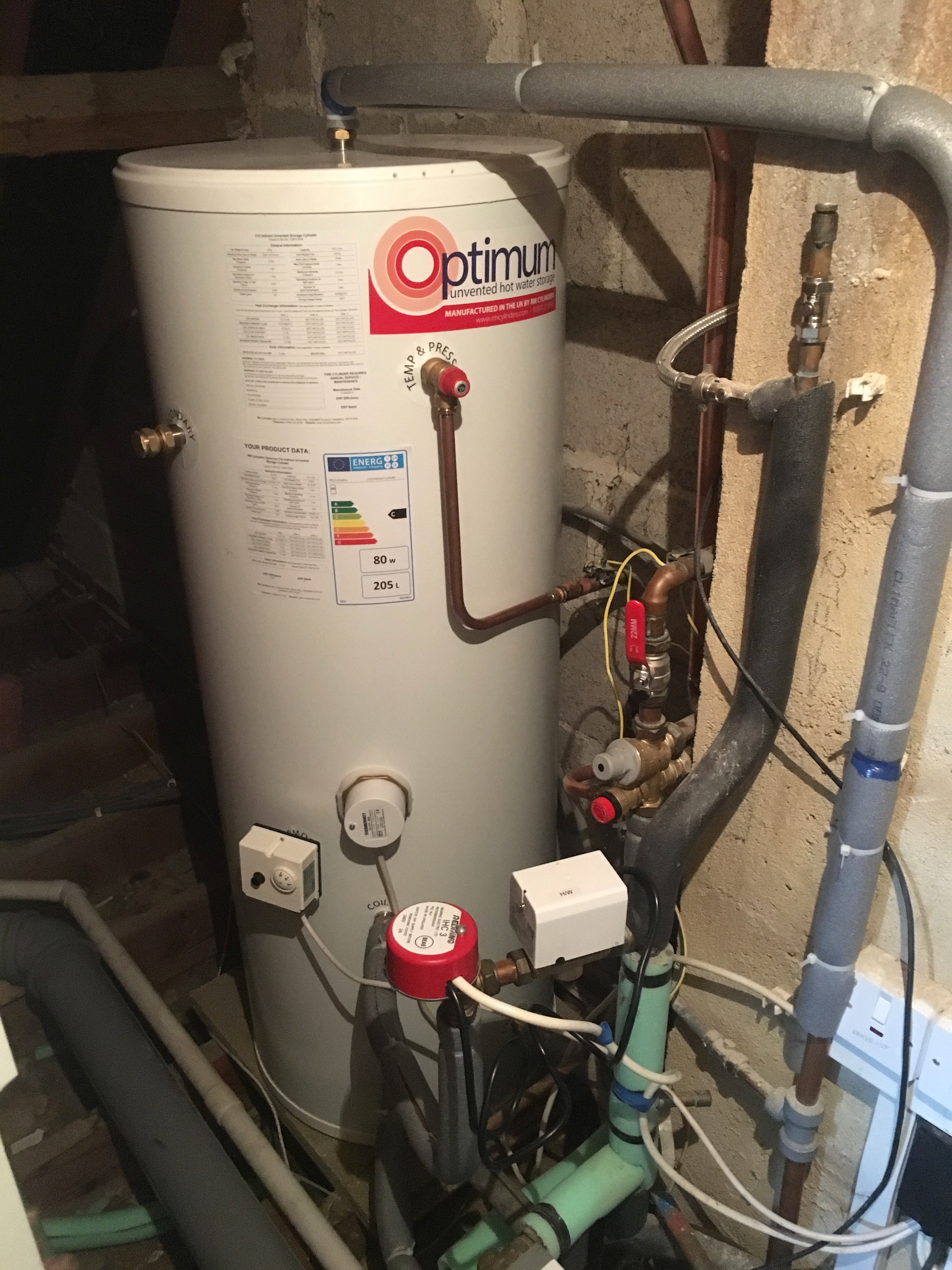 RM Optimum unvented hot water cylinder DSB Ltd