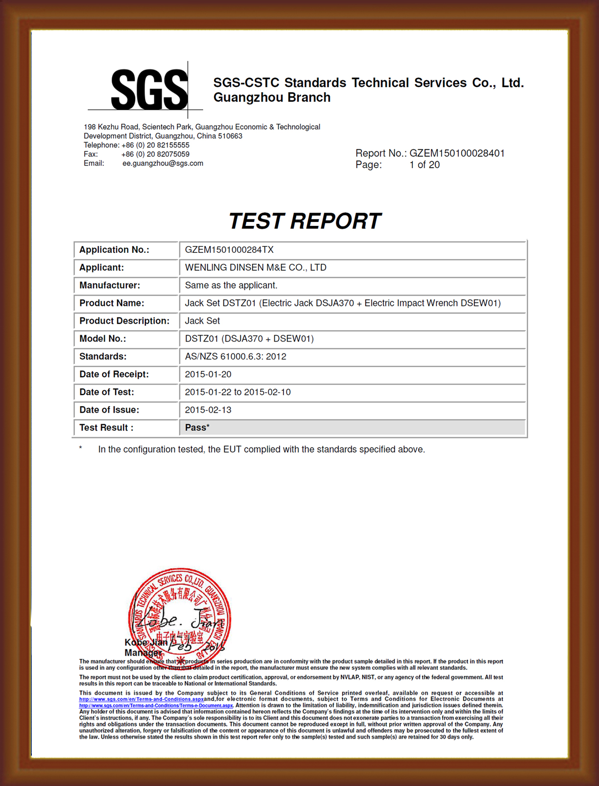 Certification