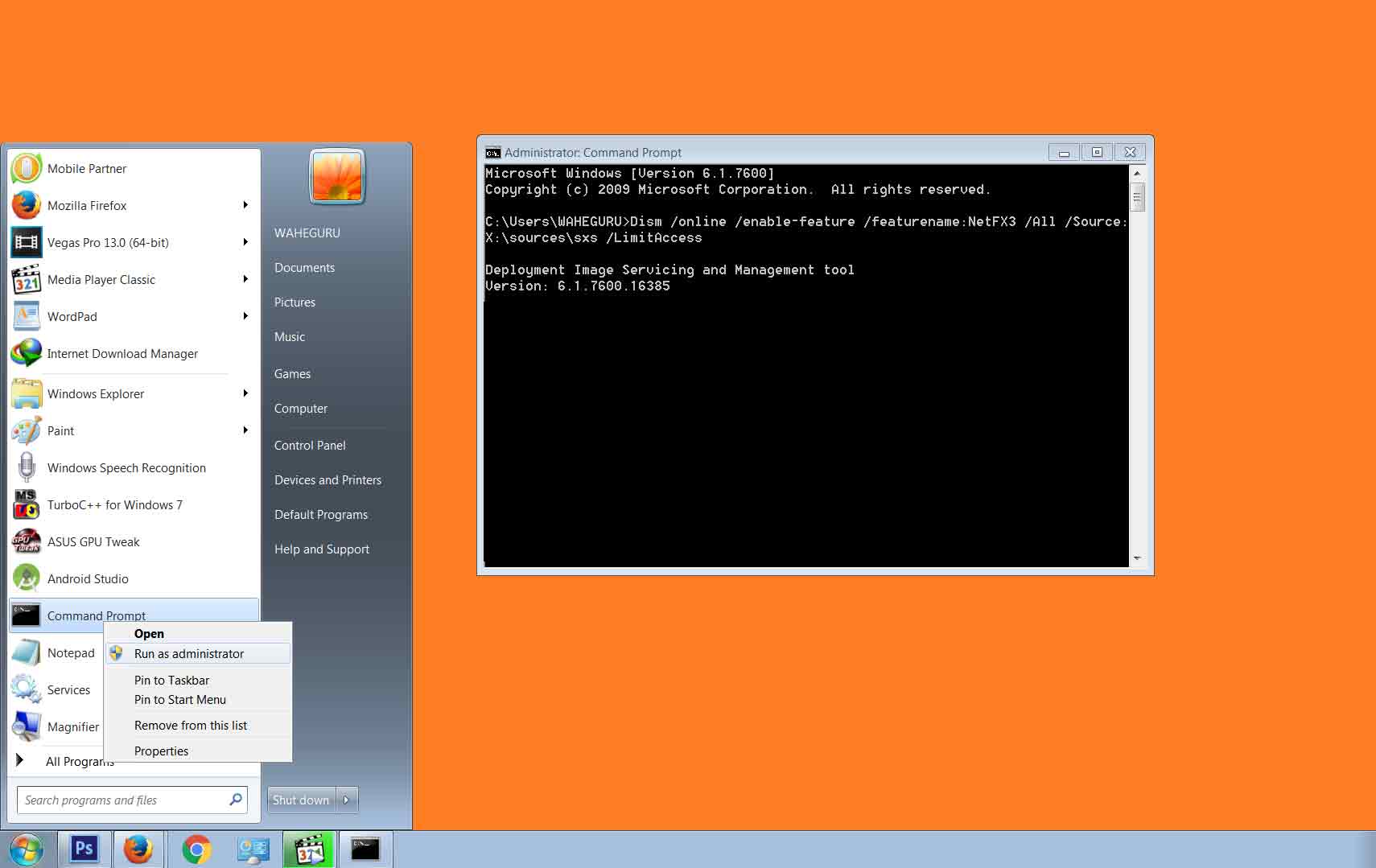 How to install Net Framework 3.5 in Windows 10 offline