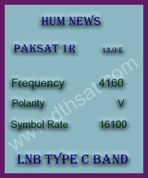 Hum News Frequency 2024 Paksat