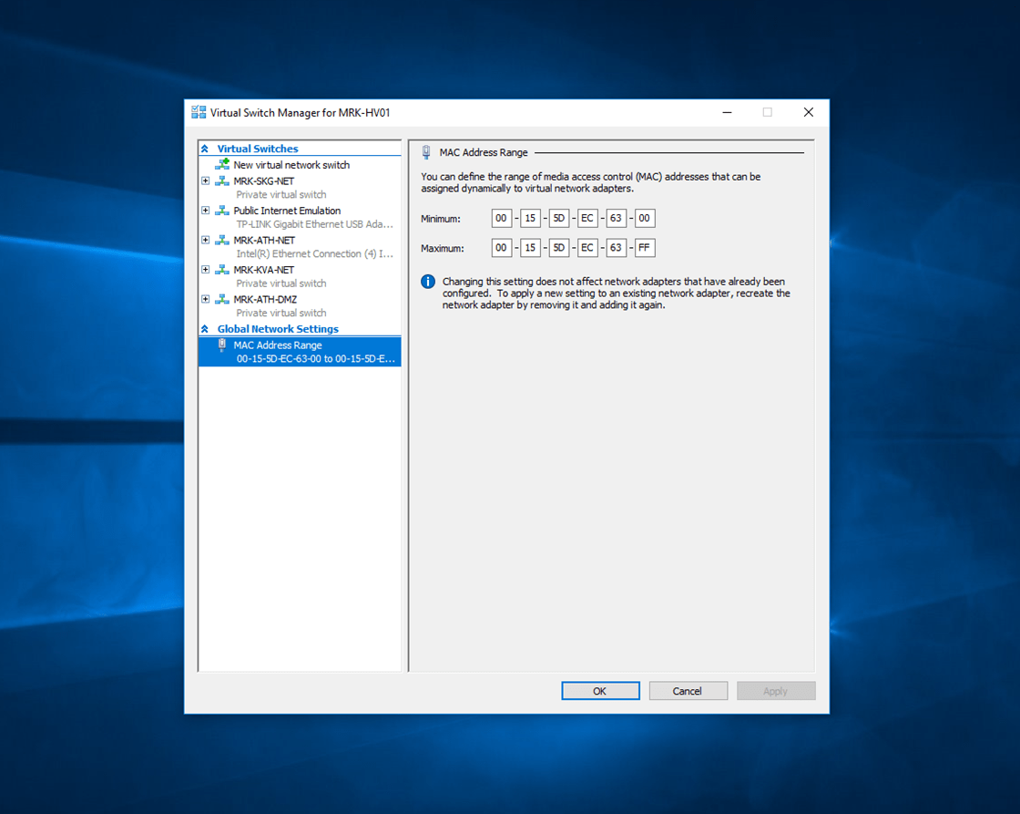 Configure Dynamic MAC addresses on a HyperV 2016 host Dimitris Tonias