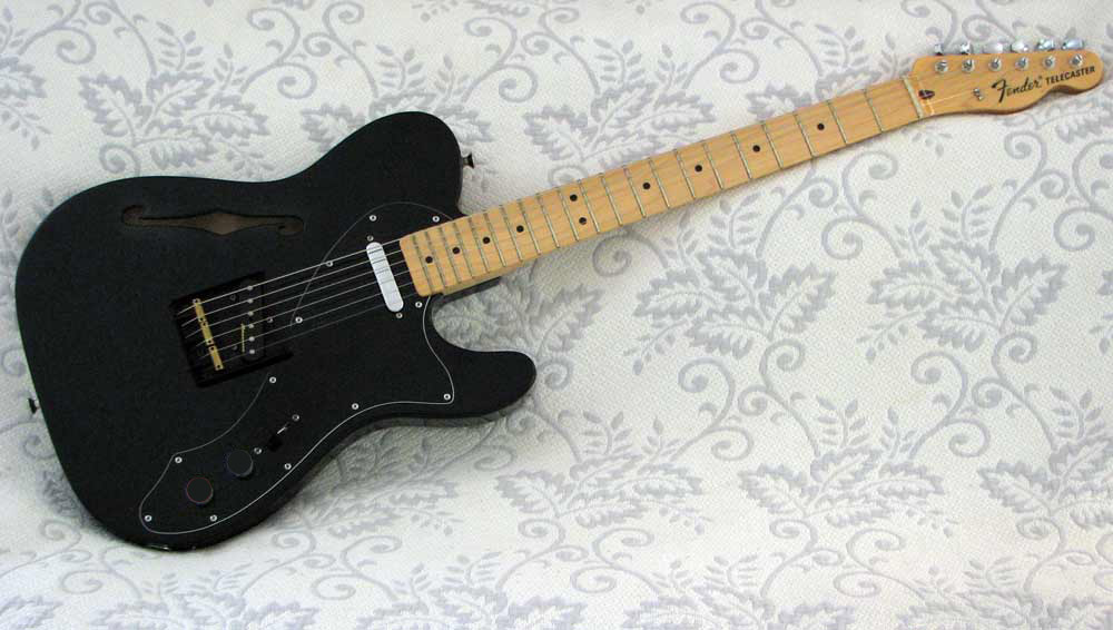 THE DARKNESS FENDER THINLINE ALL BLACK TELECASTER Electric