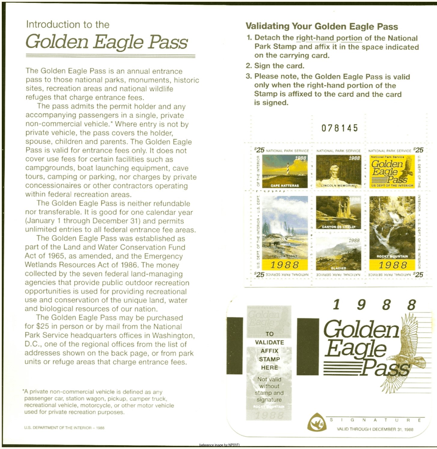 National Parks Stamp Golden Eagle (19881997) Detail