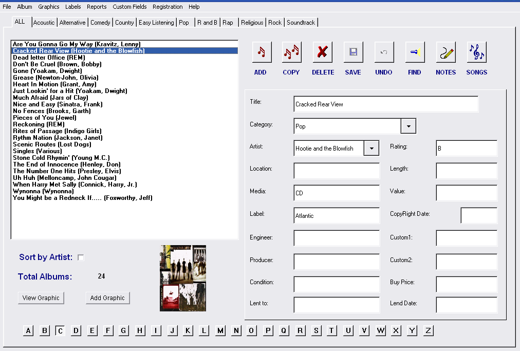 Music Organizer Software MP3, CD, DVDs, tapes, records, .WAV