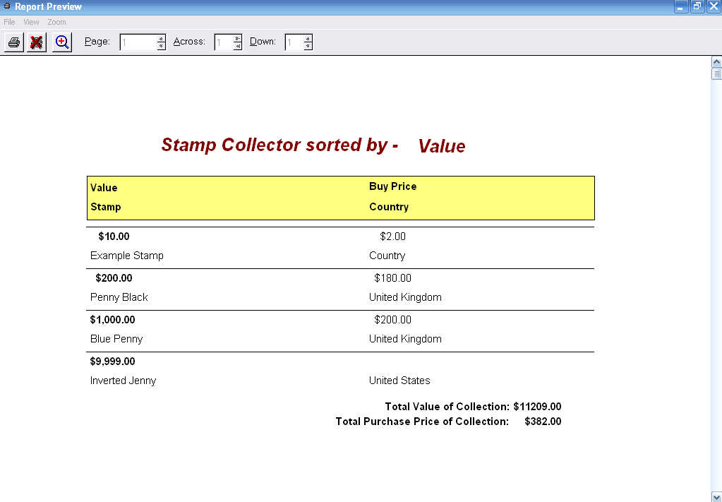 Stamp Collection Software