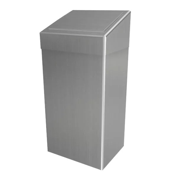 Metal Waste Bin 50 Litre Capacity Bin with Flapped Lid