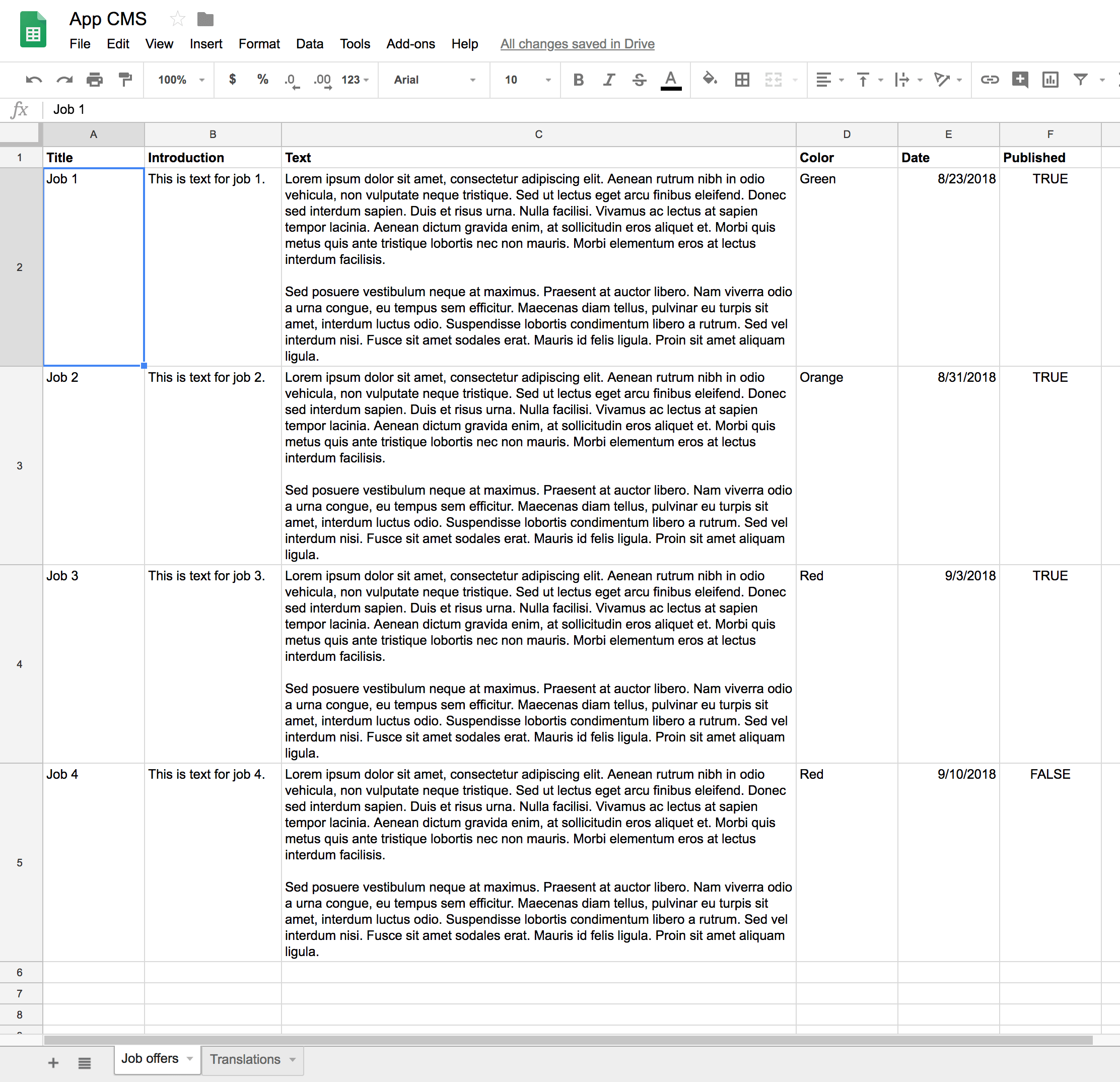 Using Google Sheet as CMS for your App Part 1 · Jacob's Blog
