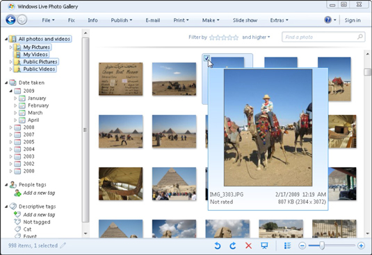 How To Adjust Photos Using Windows Live Photo Gallery - Dummies