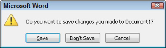 How to Quit Microsoft Word 2010 dummies