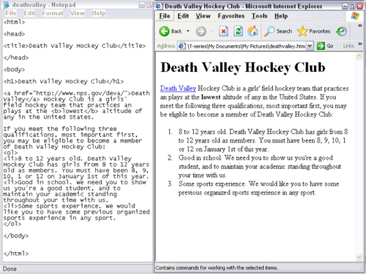 How to Create External WebPage Links in Notepad dummies