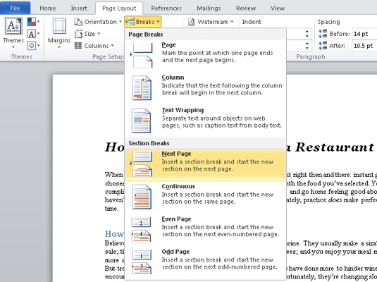How to Center a Page in a Word 2010 Document dummies