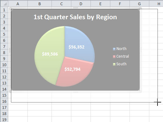 How to Move and Resize an Embedded Excel 2010 Chart - dummies