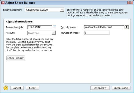 How to Adjust Errors in Quicken 2012 Brokerage Accounts