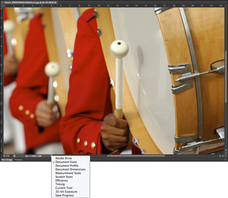 How to Set up the Photoshop CS6 Status Bar - dummies
