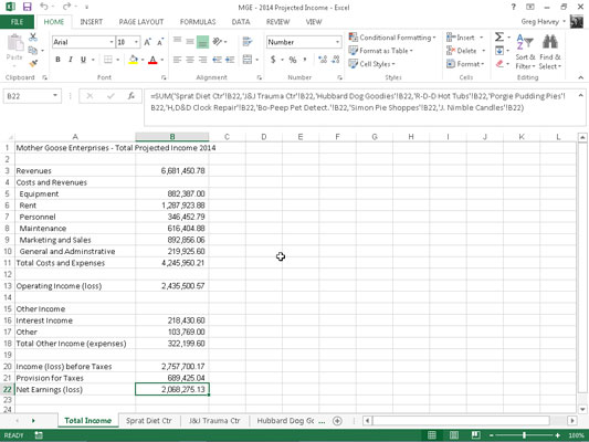 How To Create A Summary Worksheet In Excel 2013 - Dummies