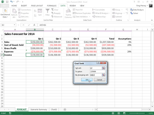 How to Use the Goal Seek Feature in Excel 2013 dummies