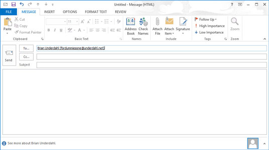 How to Create EMail Messages in Outlook 2013 dummies