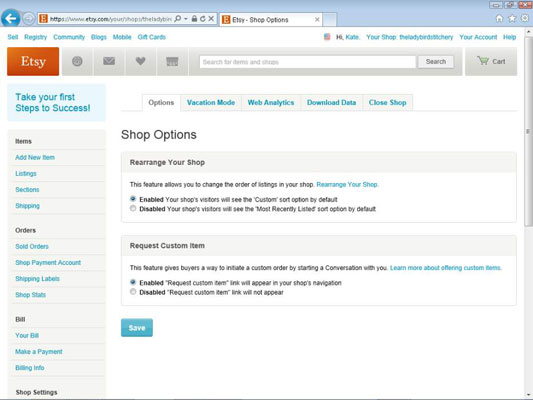 How to Use Your Etsy Shop Settings dummies