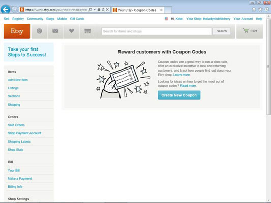How to Create Etsy Coupons dummies
