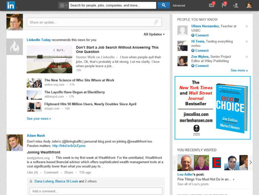 How to Use the LinkedIn Home Page dummies