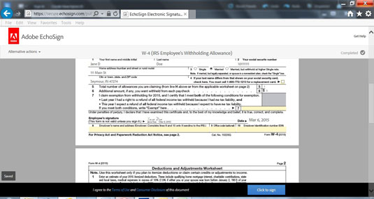 Electronically Signing Documents with Required Fields in EchoSign dummies