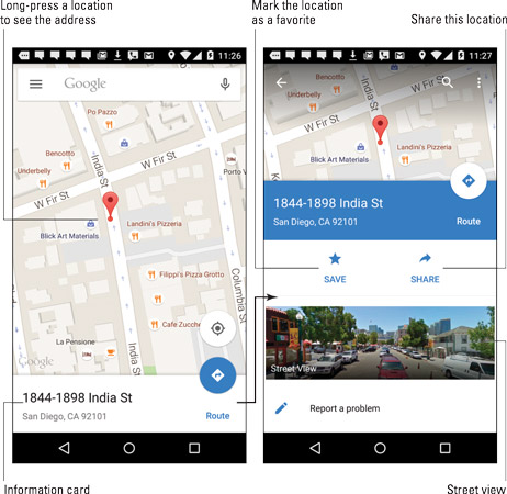 My Present Location Coordinates How To Send Your Location To A Friend On An Android Phone - Dummies
